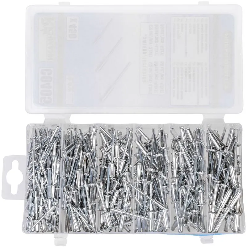 set od 450 komada aluminijskih slijepih zakovica u različitim veličina - slika 2