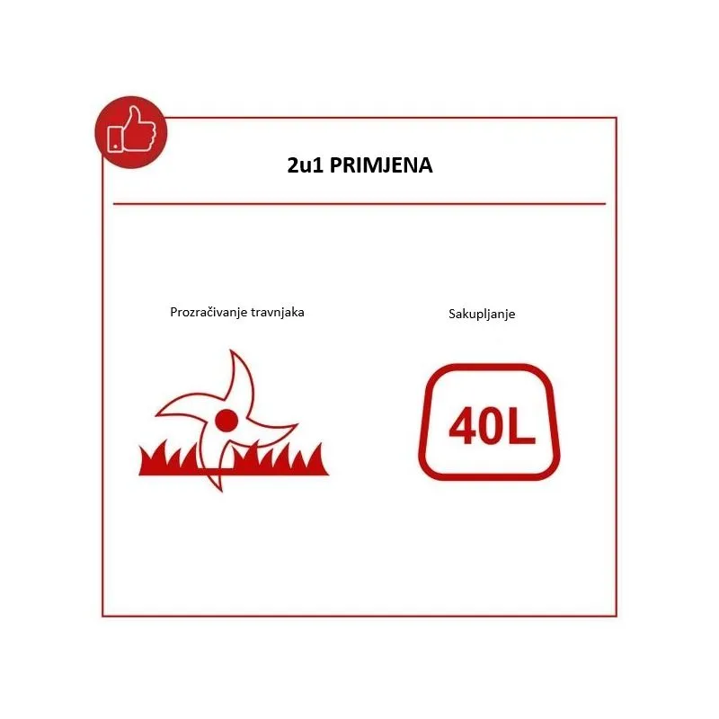 benzinski prozračivač travnjaka sc55p, širina 40 cm, 5,4 ks, vreća 40 - slika 4
