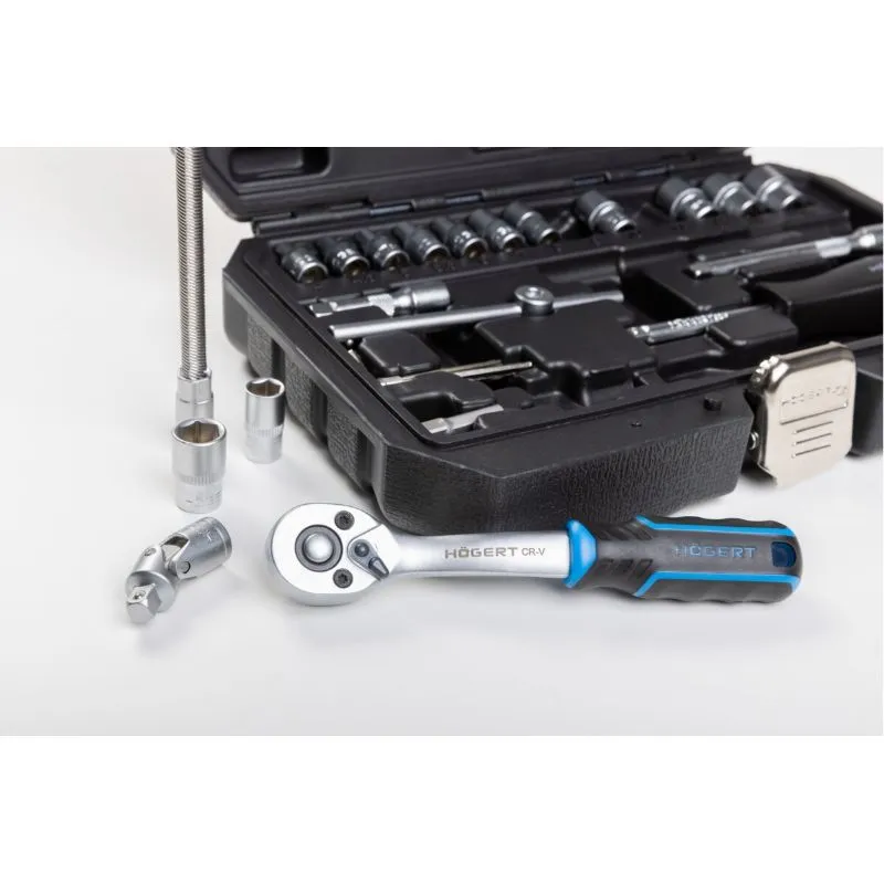 set nasadnih ključeva i bit nastavaka 1/4", 46 kom, cr-v - slika 4