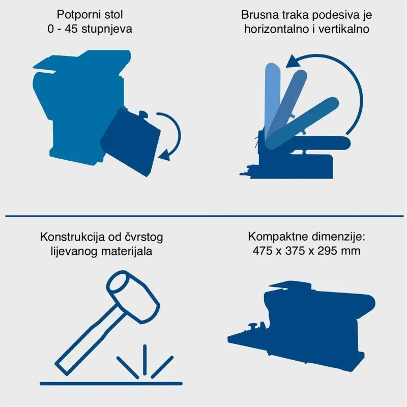 tračna i disk brusilica bts900, 6-dijelni set za brušenje, 370 w, 230 - slika 4
