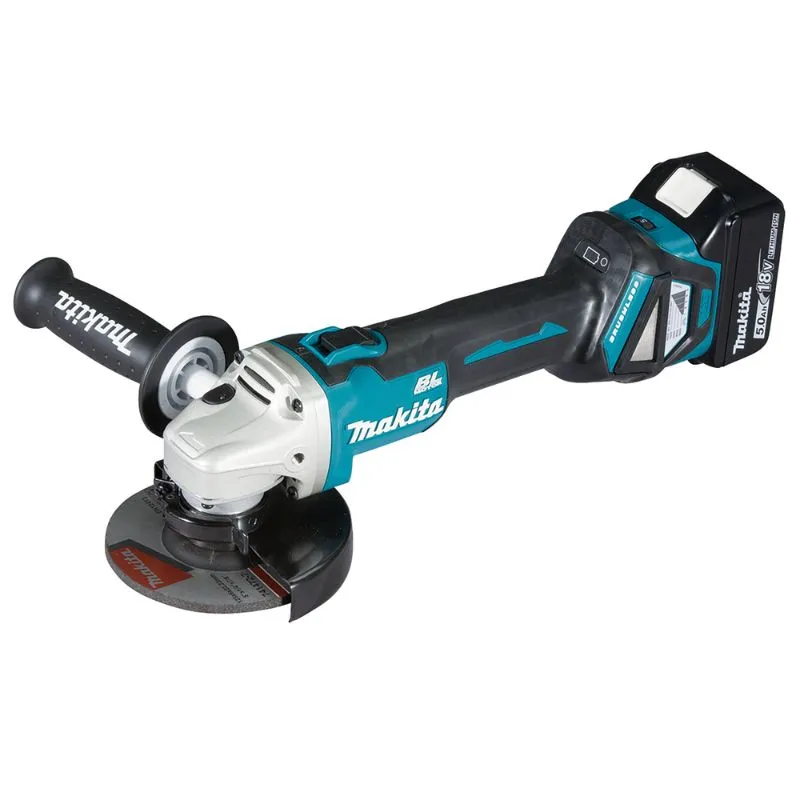 makita aku kutna brusilica 125mm,18v, 5.0ah x 2kom, punjač - slika 2