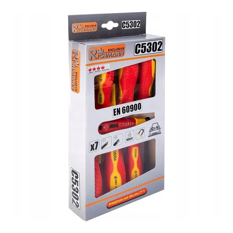 set električarskih odvijača + tester en60900 - slika 3