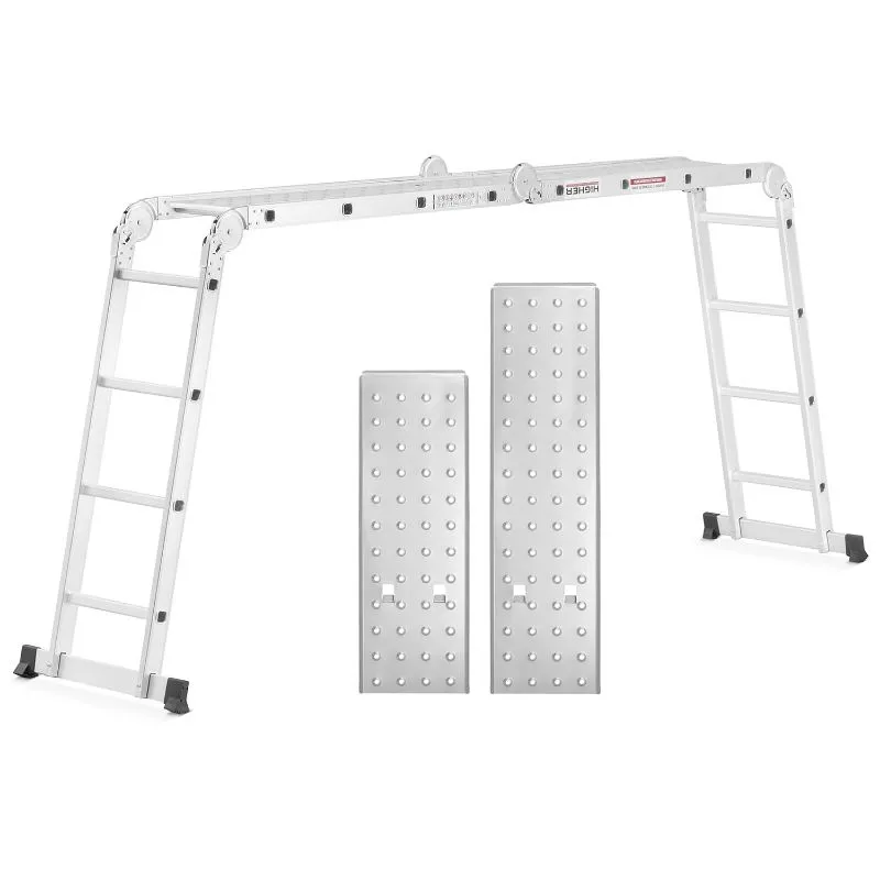 višenamjenske zglobne aluminijske ljestve 4x4 + platforma 4,6 m 150 kg - slika 5