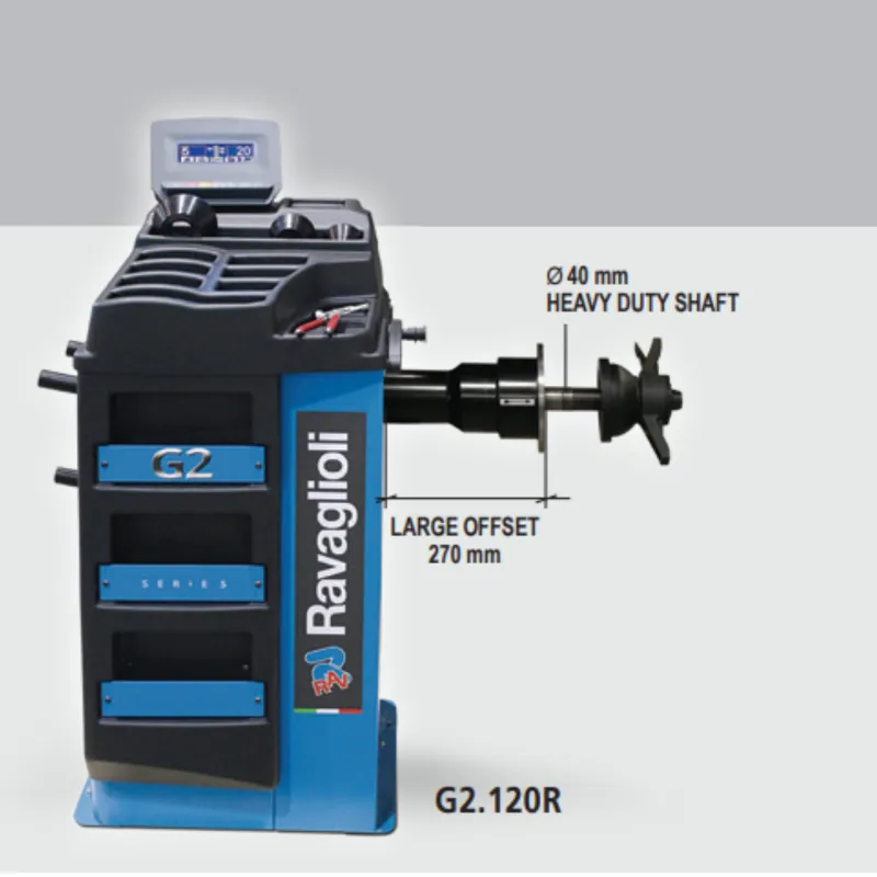 poluautomatska balansirka kotača g2.121rfm, 10 – 26", 240 v - slika 2