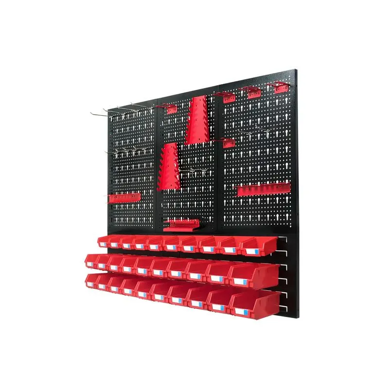 perforirani metalni panel sa 30 komada kutija i nosača - slika 1