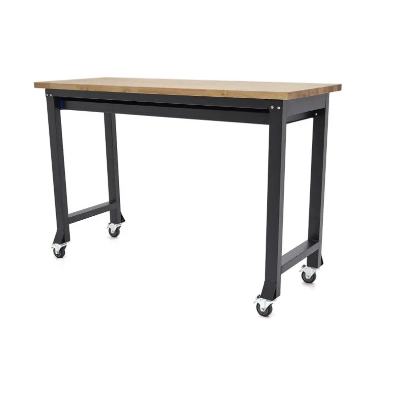 mobilni radni stol s radnom pločom od punog drveta, 152 cm - slika 3