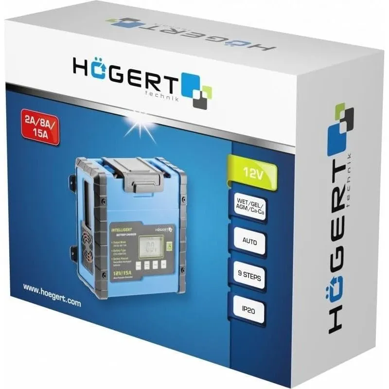 hogert punjač akumulatora12v 2,5/8/15a 300ah ip20 - slika 2