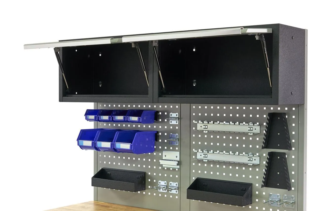 kolica za alat s zidnim panelom i ormarom 136cm - slika 8