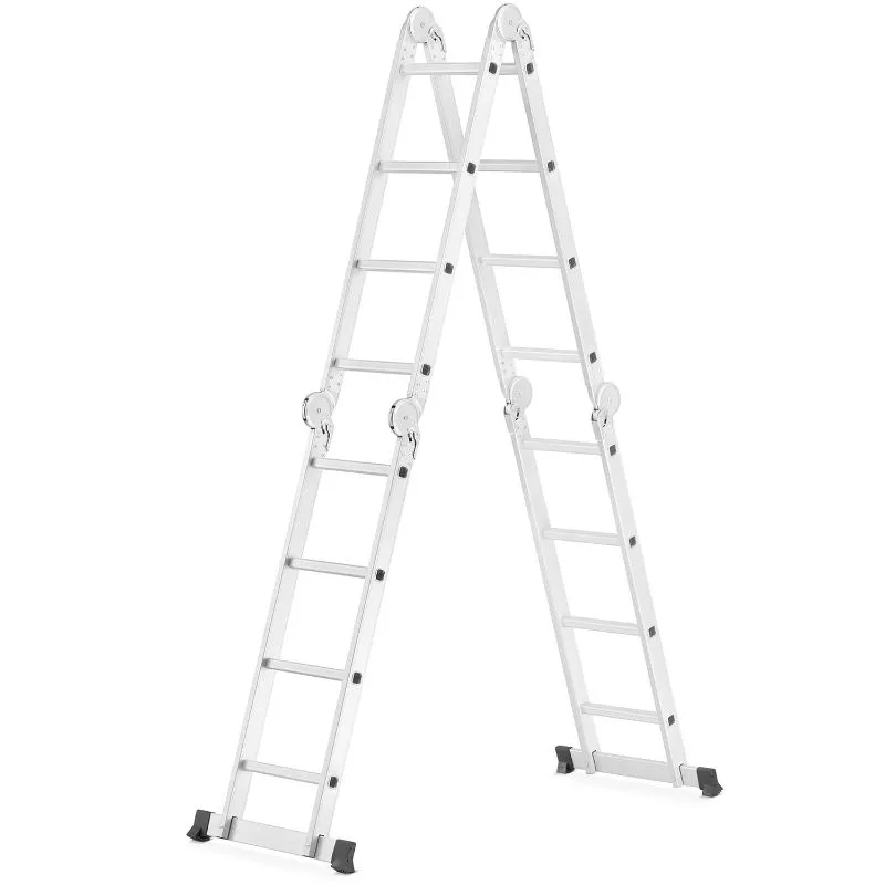 višenamjenske zglobne aluminijske ljestve 4x4 + platforma 4,6 m 150 kg - slika 6