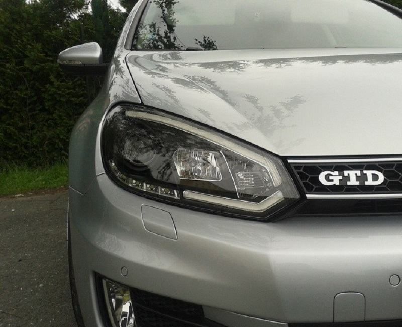 tube dizajn farovi za vw golf 6 - crni-krom -s led dnevnim svjetlom - slika 3