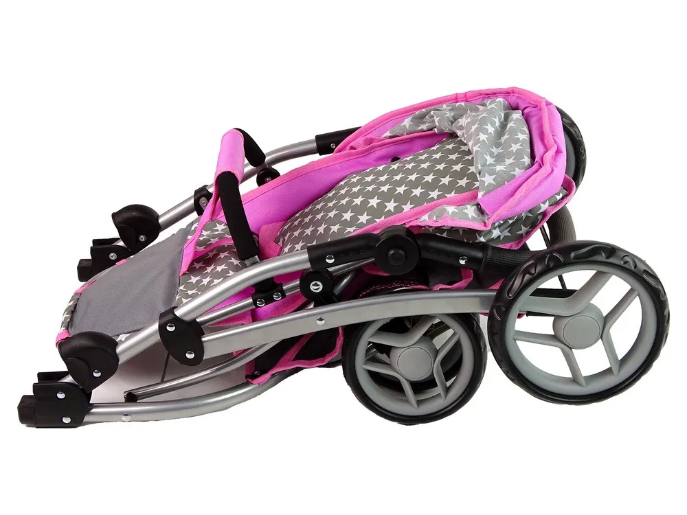 kolica za lutke 2-in-1 carrycot stars - siva - slika 9