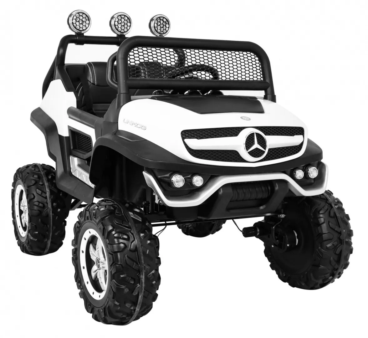 licencirani auto na akumultor mercedes benz unimog s - bijeli - slika 8