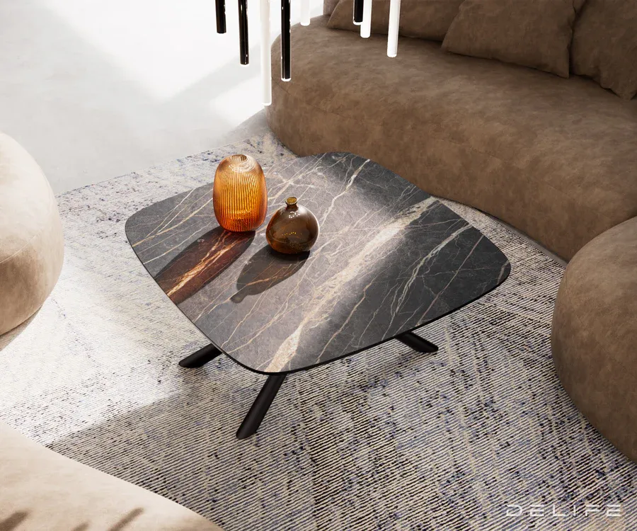 klub stolić edge boot 90x90cm, materijal: keramika laminam noir desir - slika 4
