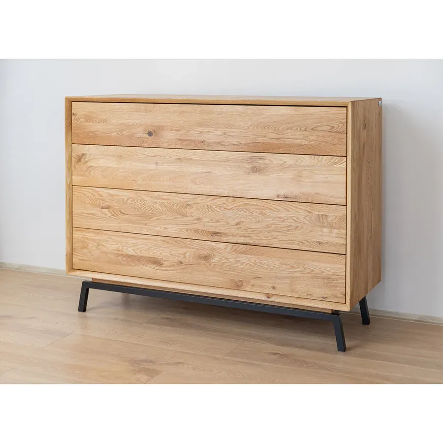 komoda modern loft 120,50x45cm, materijal: masivno drvo hrast - slika 10