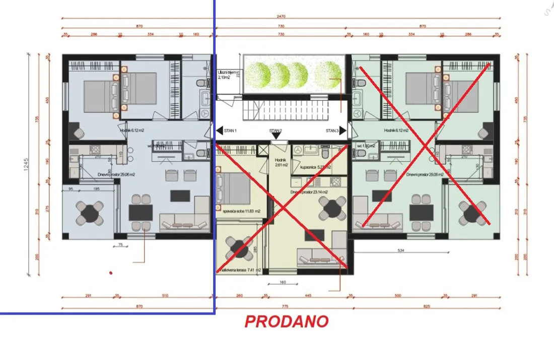 prodaja, stan u izgradnji, prizemlje ca.77m2 + vrt ca.120m2 - slika 8