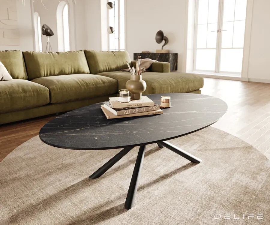 Klub stolić Edge 140x80cm, Materijal: Keramika Laminam Noir Desir - Čakovec
