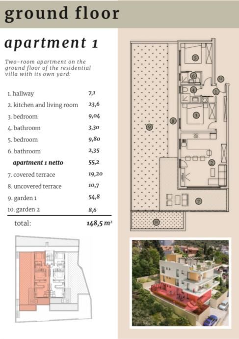 trogir/čiovo, 2-soban stan sa velikim vrtom, 200m od mora, pogled - slika 5
