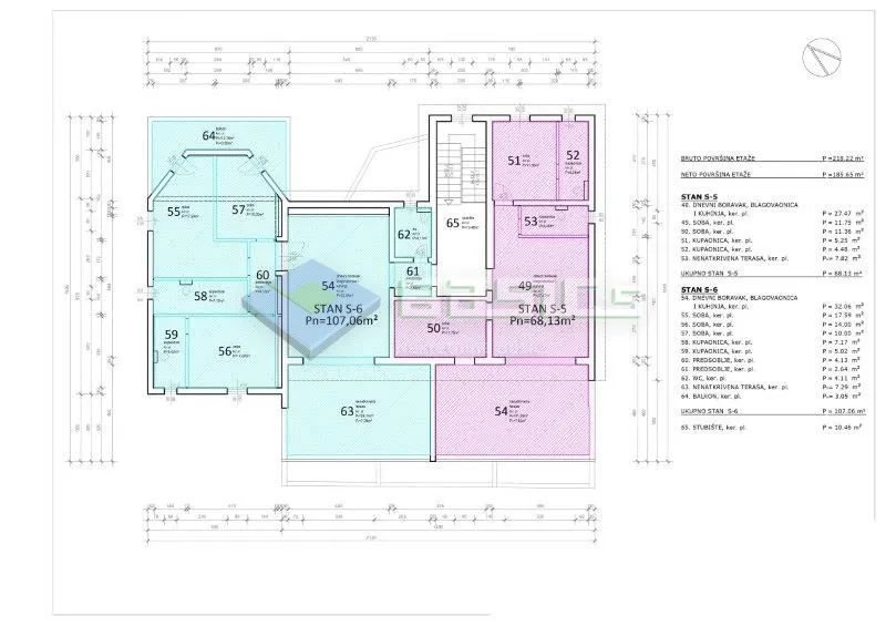 mandre-četverosoban stan 134,59 m2 u potkrovlju + garaža - slika 19