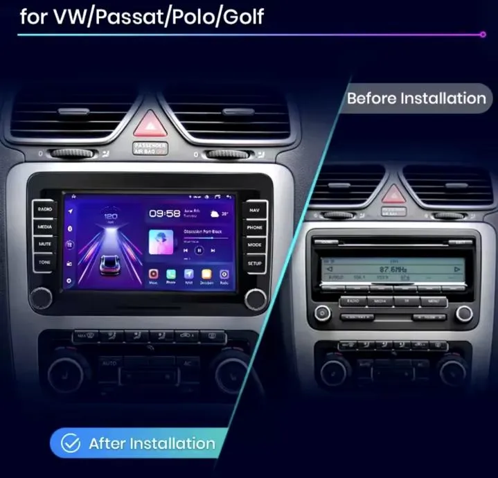 vw tiguan passat golf original 2din radio navigacija carplay kamera - slika 1