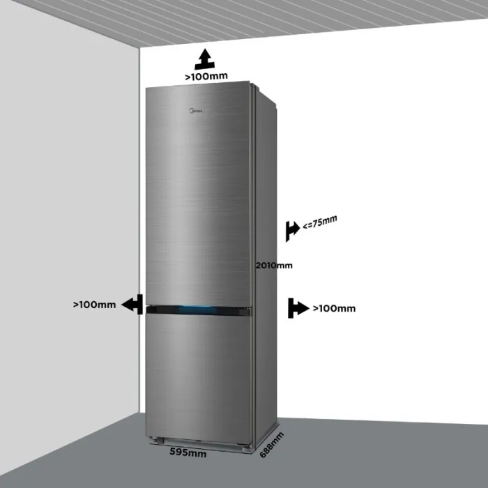 midea hladnjak/zamrzivač space master merb445mic46 više prostora za sv - slika 7