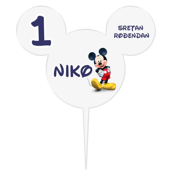 Personalizirani toper za rođendansku tortu Mickey Mouse - Osijek