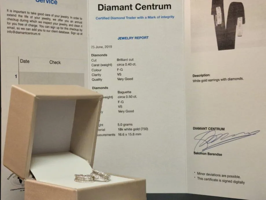 zlatne naušnice s dijamantima cca 0,90ct + certifikat / r1, rate !! - slika 3