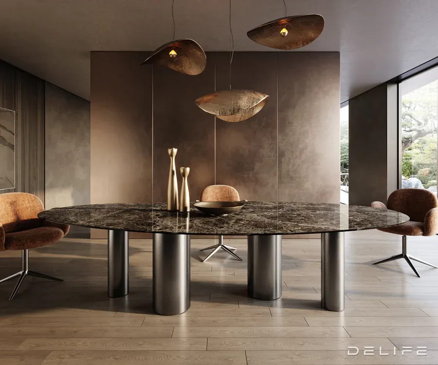 blagovaonski stol edge 315x150cm, materijal: keramika laminam emperado - slika 2