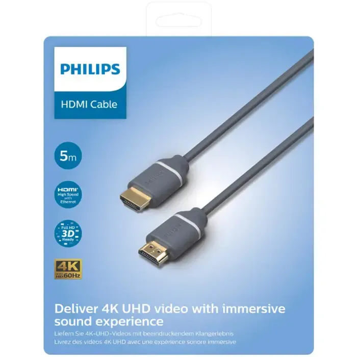 philips kabel hdmi. 5m, sivi, swv5650g - slika 1