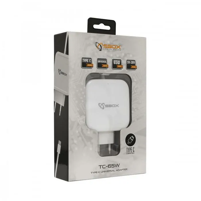 sbox usb-c brzi zidni punjač tc-65w / 65w - slika 3
