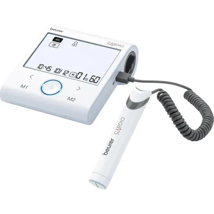 beurer bm 96 cardio with ecg function, blood pressure monitor (white/grey) - slika 3