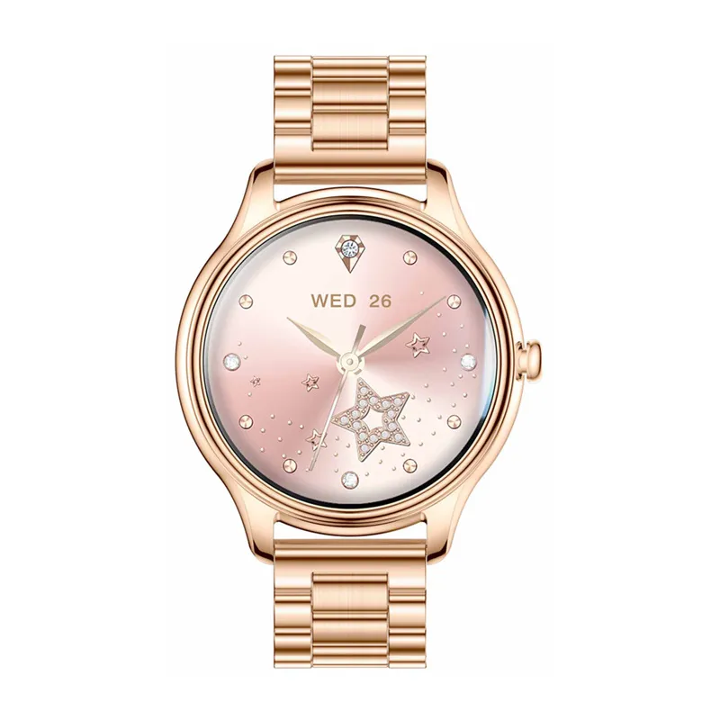 colmi l28 smart watch (gold + gold steel strap) - slika 2