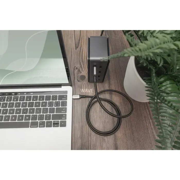 digitus usb4 gen 3x2 cable, usb-c male > usb-c male, 40gbit/s (black/gray, 1 meter, pd 3.1, charging with 240 watts) - slika 3