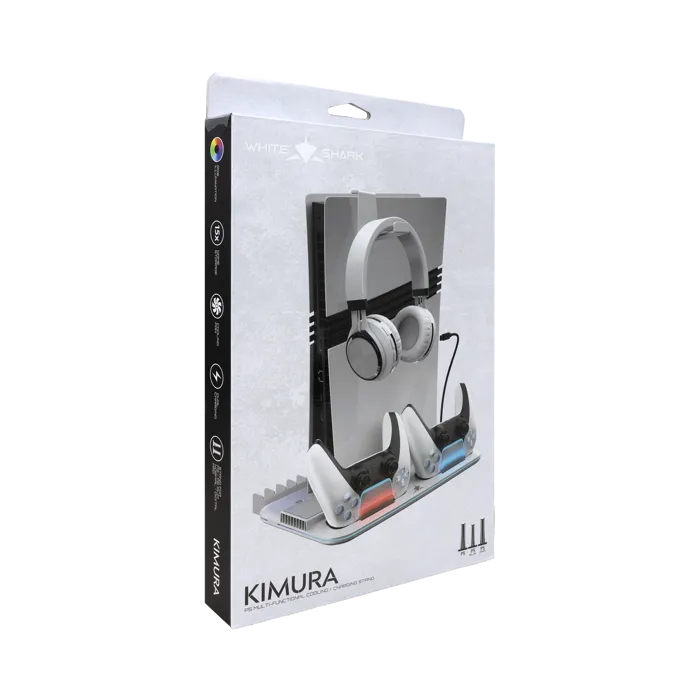 white shark ps5 hladnjak + 2 stalak za punjenje ps5-dz504 kimura pro - slika 4