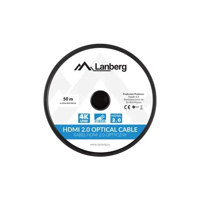 lanberg ca-hdmi-20fb-0500-bk optical cable hdmi m/m 50m v2.0 4k aoc - slika 5