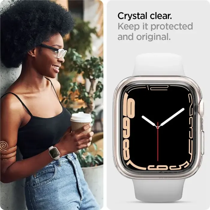 spigen liquid crystal, zaštitna maska za apple pametni sat, prozirna (45mm/44mm), acs04196 - slika 4