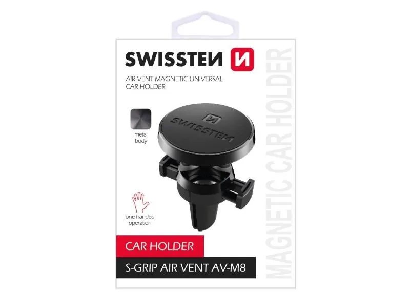 swissten držač za mobitel, metalni, magnet, za ventilaciju s-grip air vent av-m8 - 03030025 - slika 1