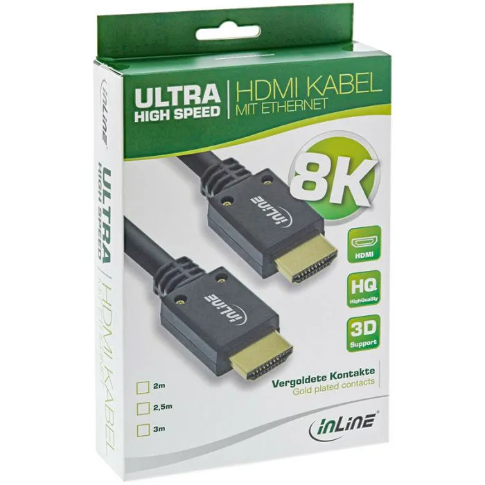 inline 8k4k ultra high speed hdmi kabel, black - 3m 17903p - slika 2
