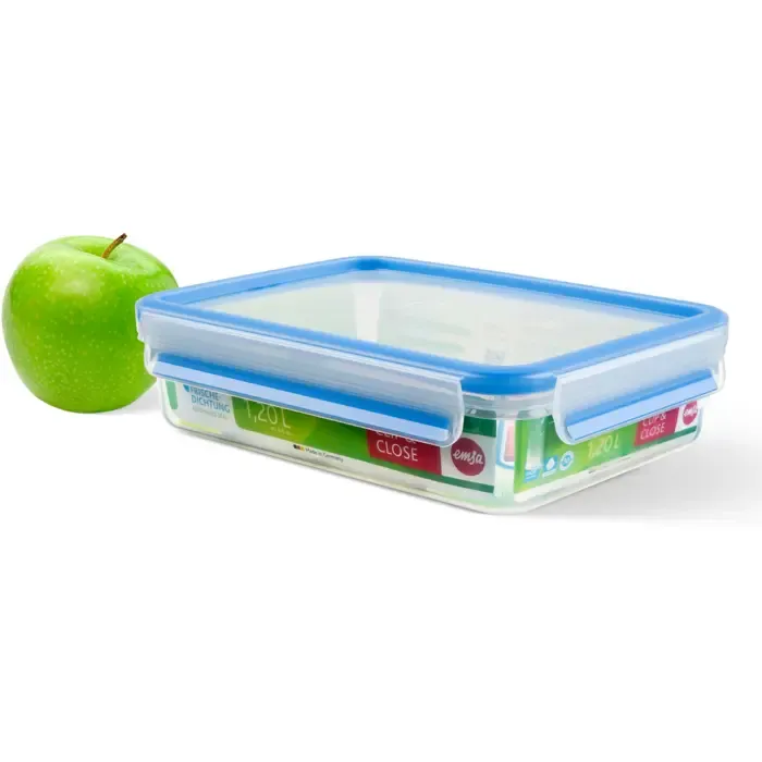 emsa clip & close frischhaltedosen (transparent / blue, 1.2 liters, classical format) - slika 3