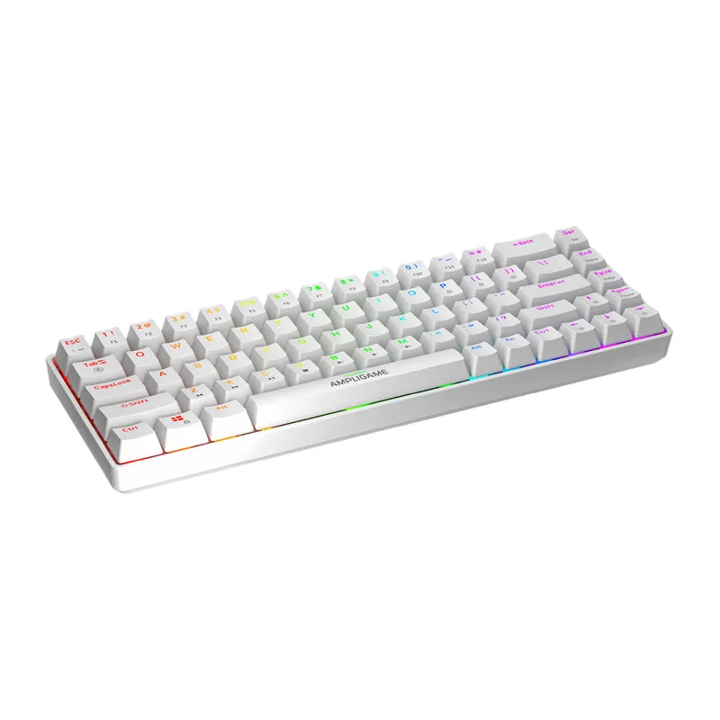 fifine gk1w mechancial keyboard, 65% rgb (white) - slika 3