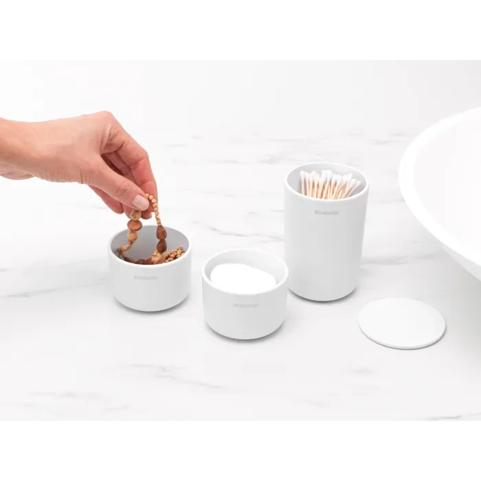 brabantia set of 3 pots for the bathroom, white - slika 3