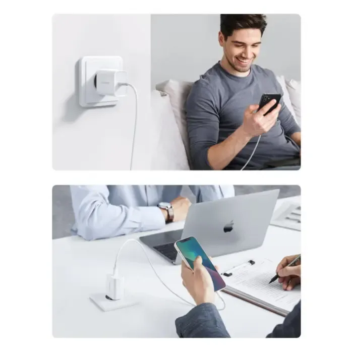 ugreen punjač , 20w, pd fast charger + usb-c na lightning, bijeli, 1m - slika 2