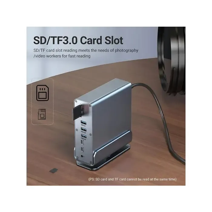 roline value docking station usb-c, hdmi/dp 4k60, g-lan, usb-a, usb-c, pd, sd/microsd, audio - slika 4