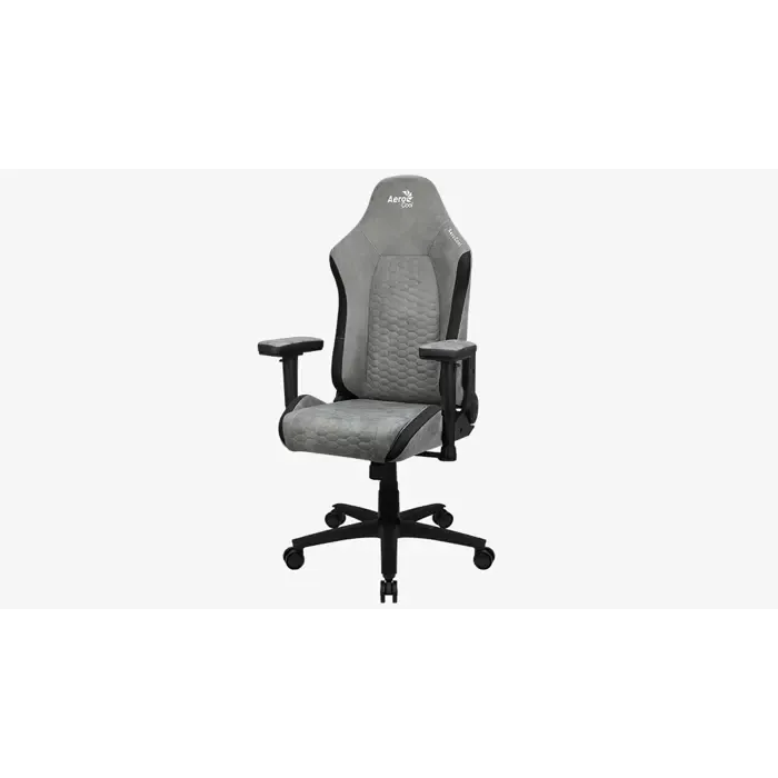 aerocool crown aerosuede universal gaming chair padded seat stone grey - slika 2