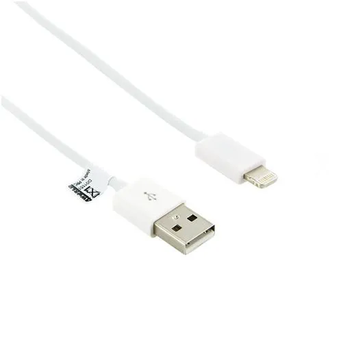 4world cable usb to lightning 1m, white - slika 1