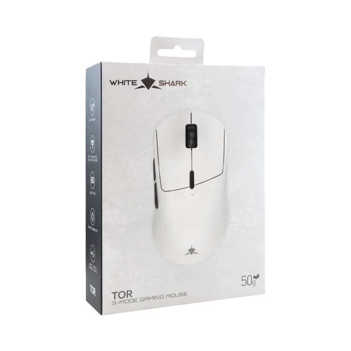 white shark bežični miš wgm-5024 tor 12.000dpi bijeli - slika 5