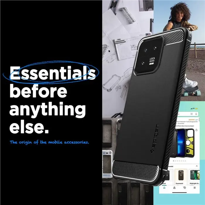 spigen rugged armor, black - xiaomi 13 - slika 5