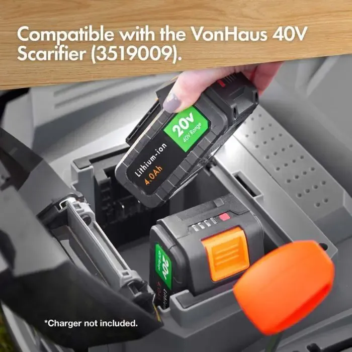 vonhaus baterija 20v - litij-ionska baterija 4ah 2x20v - slika 2