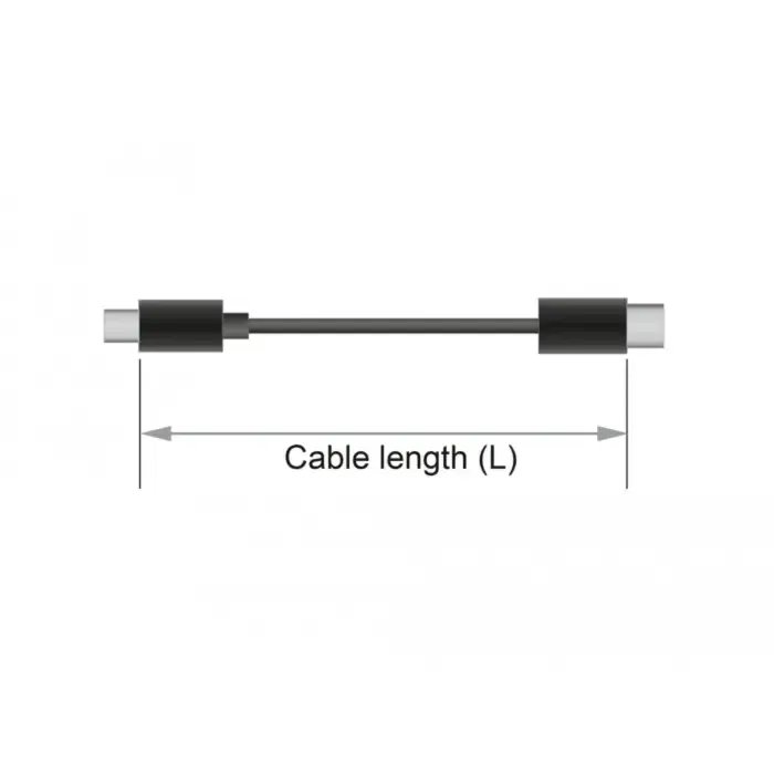 delock usb 3.2 gen 1 extension cable, usb-c male > usb-c female (black, 1.5 meters, superspeed) - slika 3