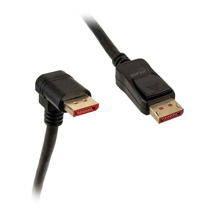 inline 8k (uhd-2) displayport kabel, nach unten gewinkelt, black - 2m 17152u - slika 1