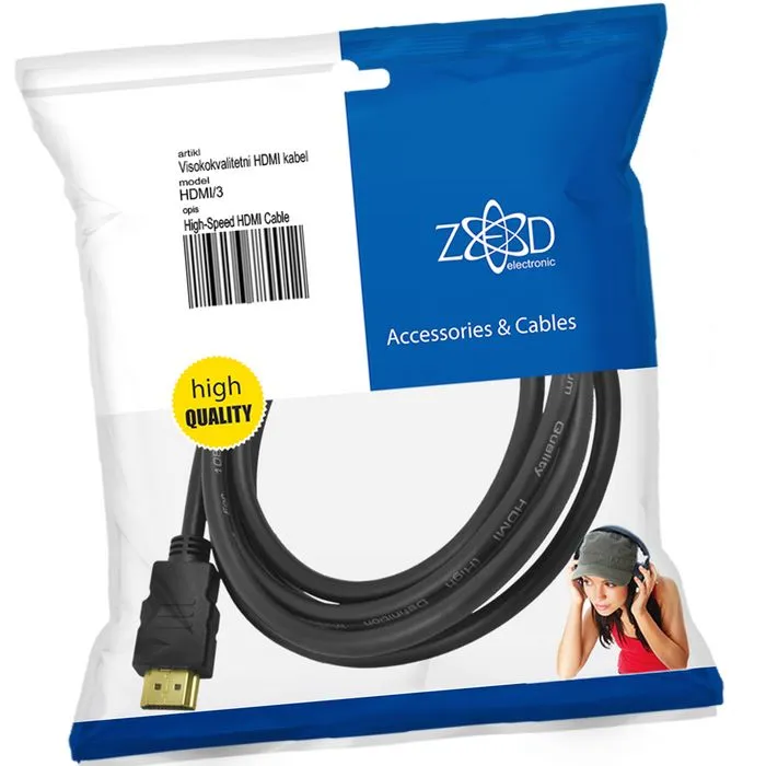 zed electronic hdmi kabel, 3.0 met, ver. 1.4 - hdmi/3 - slika 2